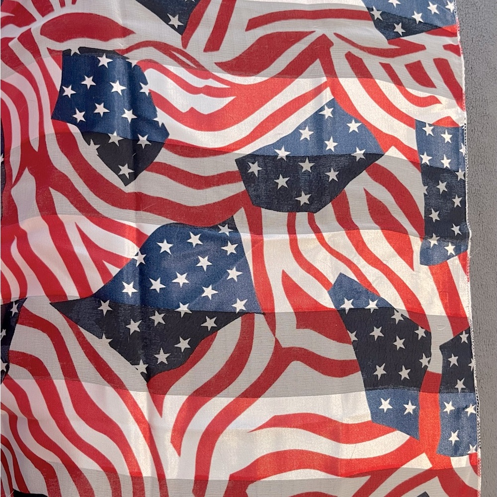 Red, white and blue scarf